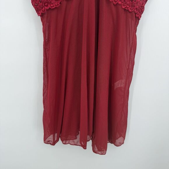 Unbranded Red Sheer Lace Lingerie Babydoll Dress Size 2X - Picture 3 of 10